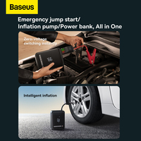 BASEUS 2 w 1 urządzenie do uruchamiania awaryjnego samochodu Power Bank przenośna sprężarka powietrza pompka inflatora elektrownia 1000A rozrusznik akumulatora Auto Booster 2